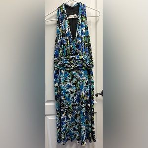 Evan Picone Halter Floral Midi Dress Size 12